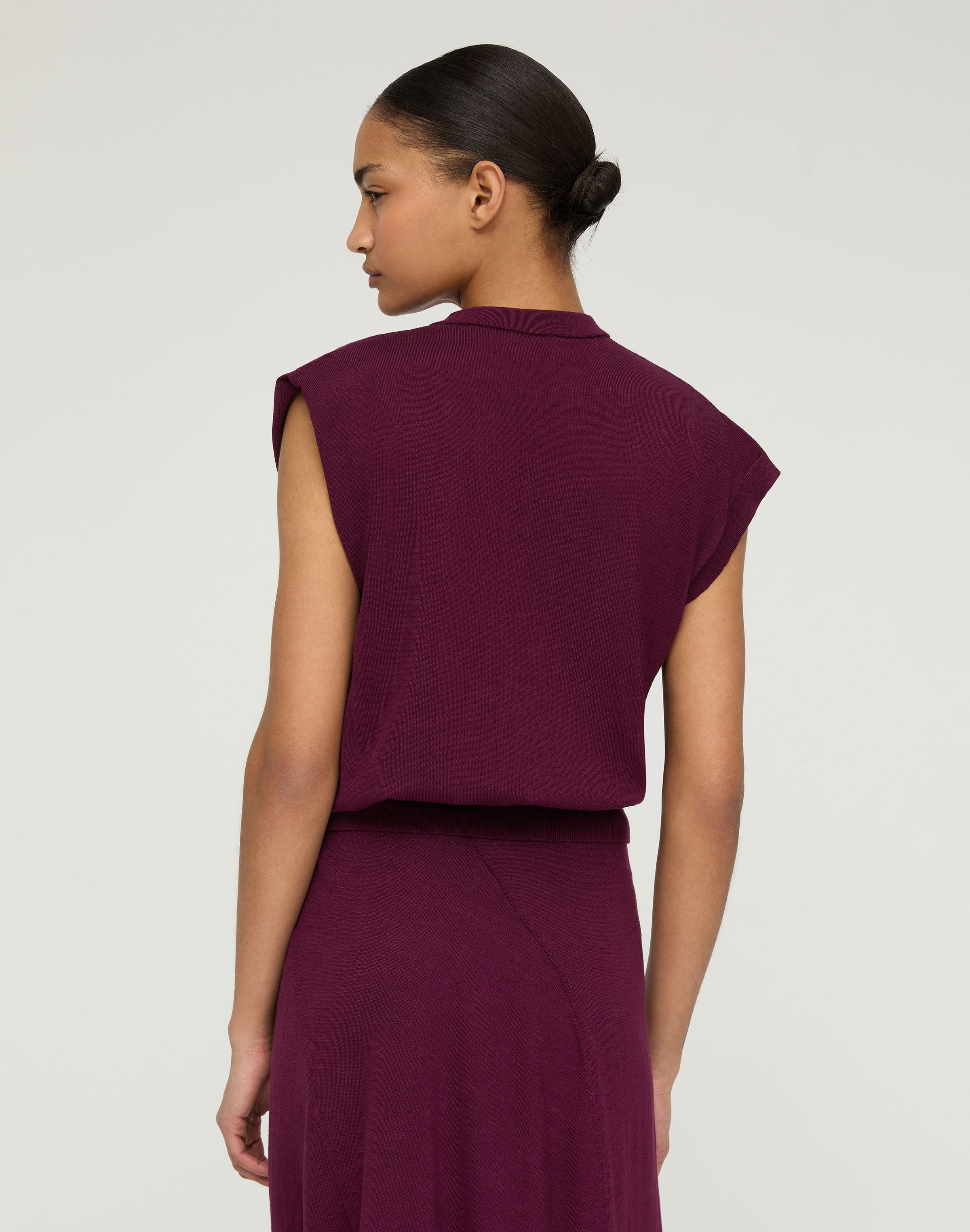 Fine Cotton-Silk Asymmetric Knit Shell
