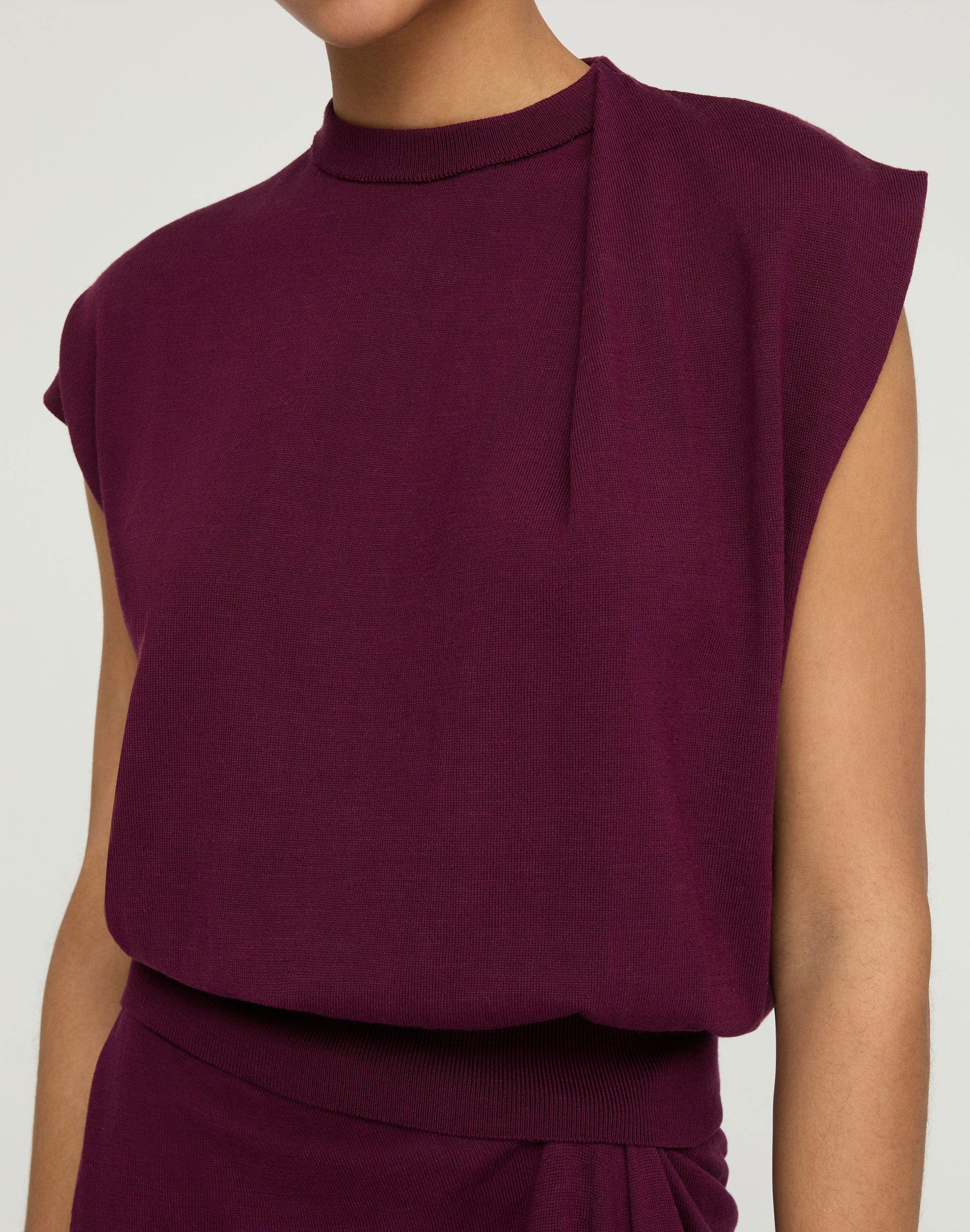 Fine Cotton-Silk Asymmetric Knit Shell