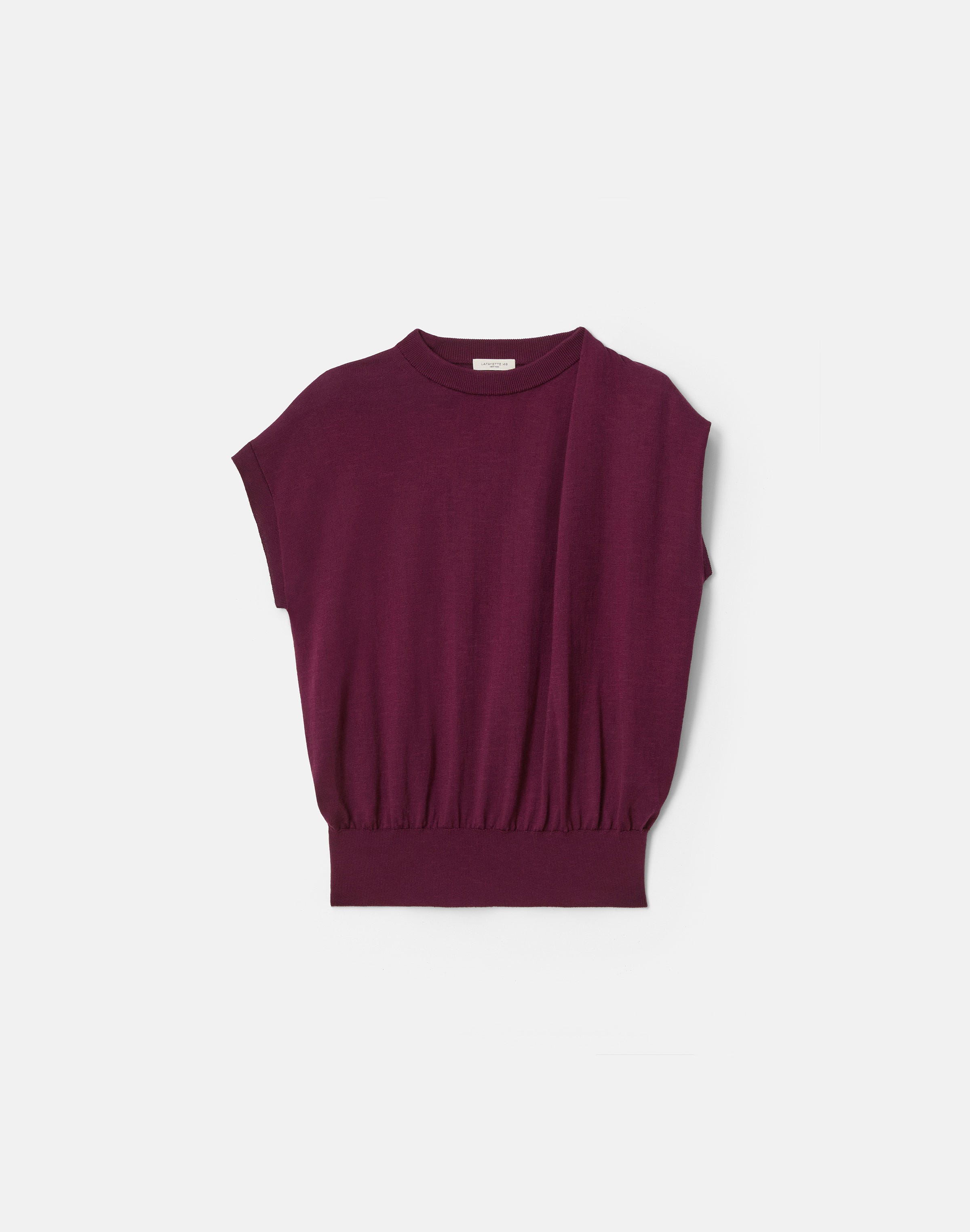 Fine Cotton-Silk Asymmetric Knit Shell