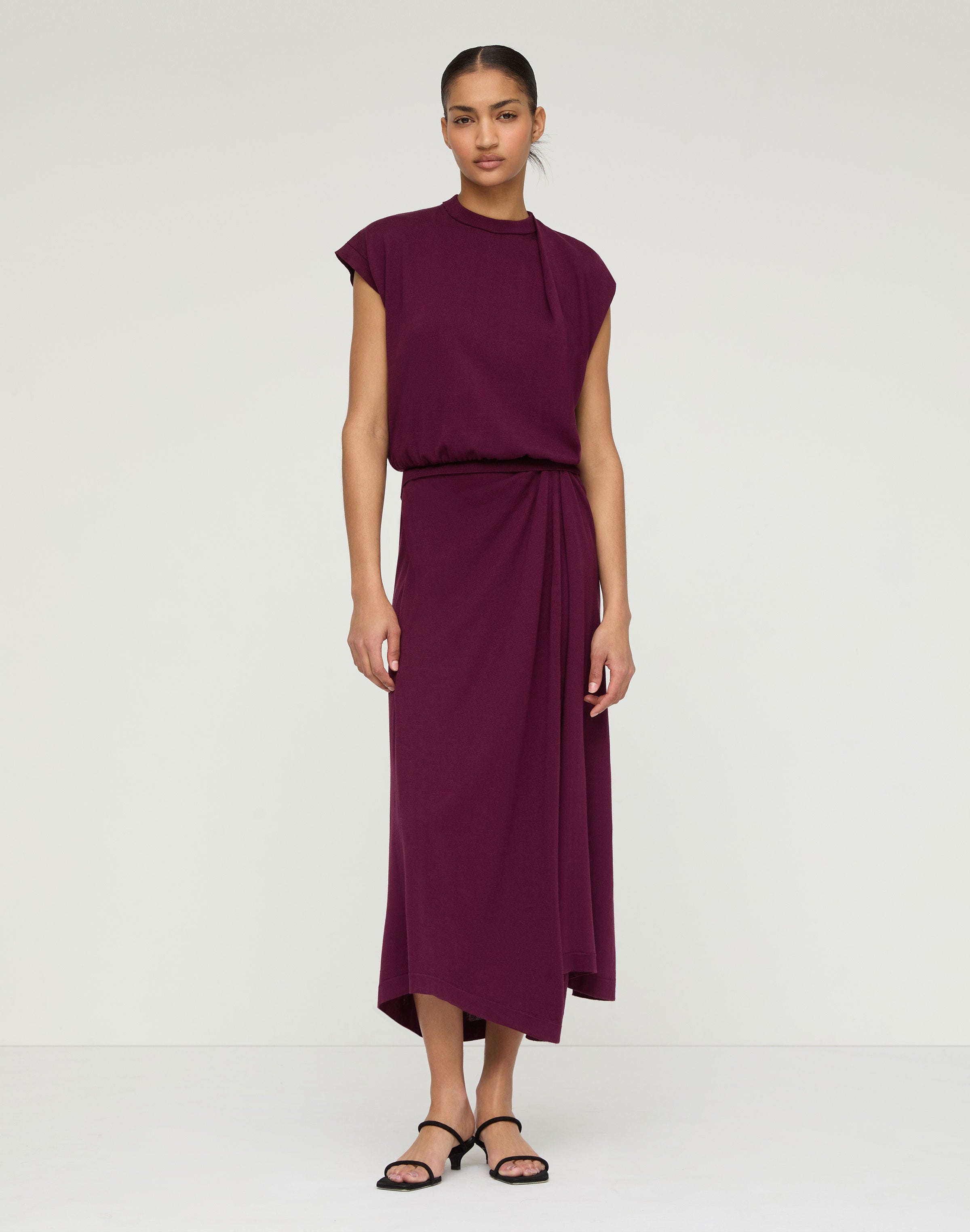 Fine Cotton-Silk Asymmetric Knit Shell