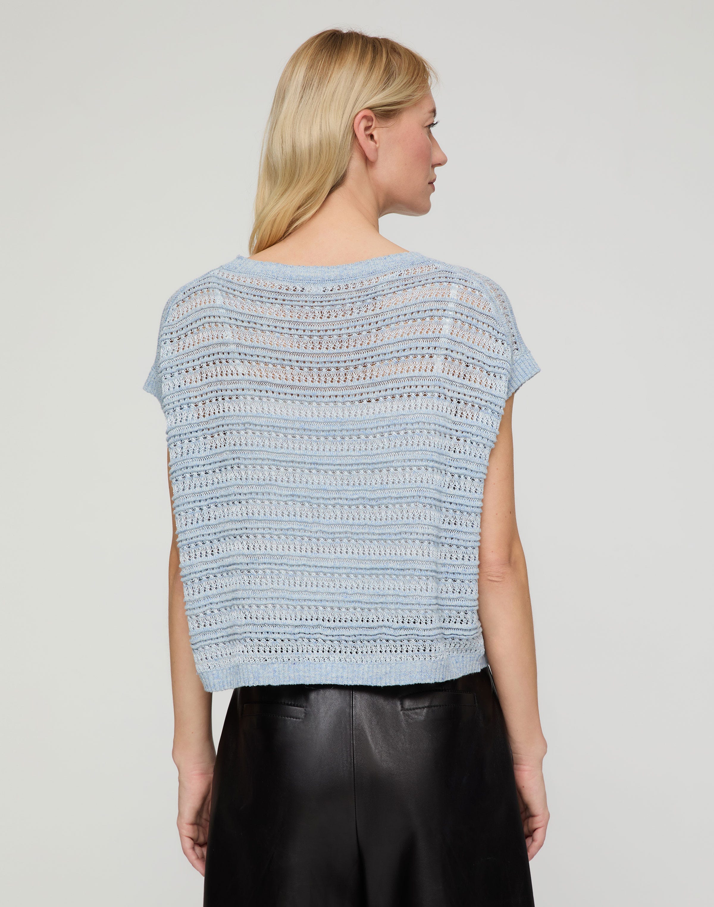 Striped Lace Stitch Shell