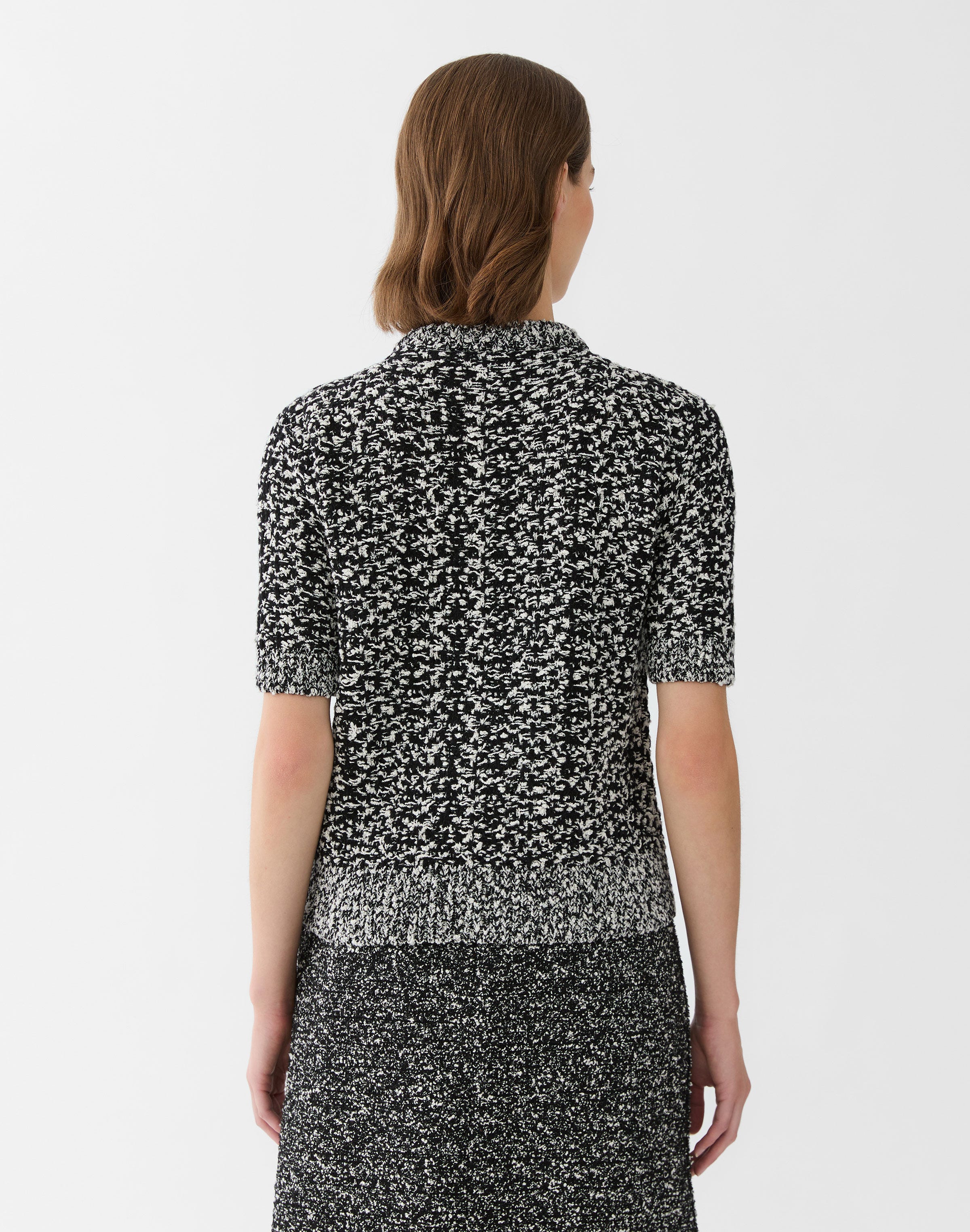 Wool-Cotton Marled Crewneck Sweater