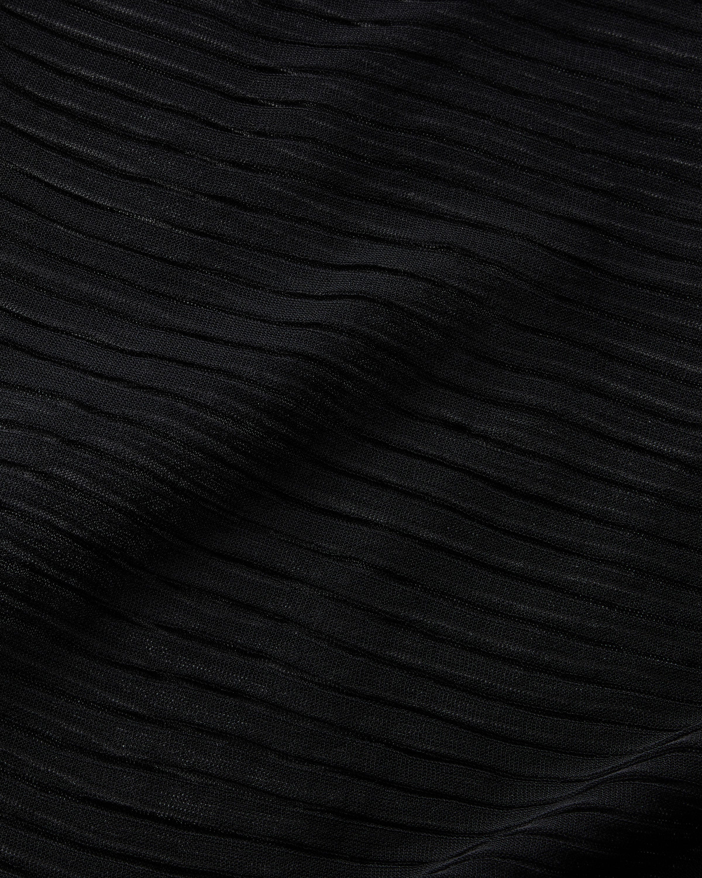 Silk Crepe Sheer Pleat Knit Dress