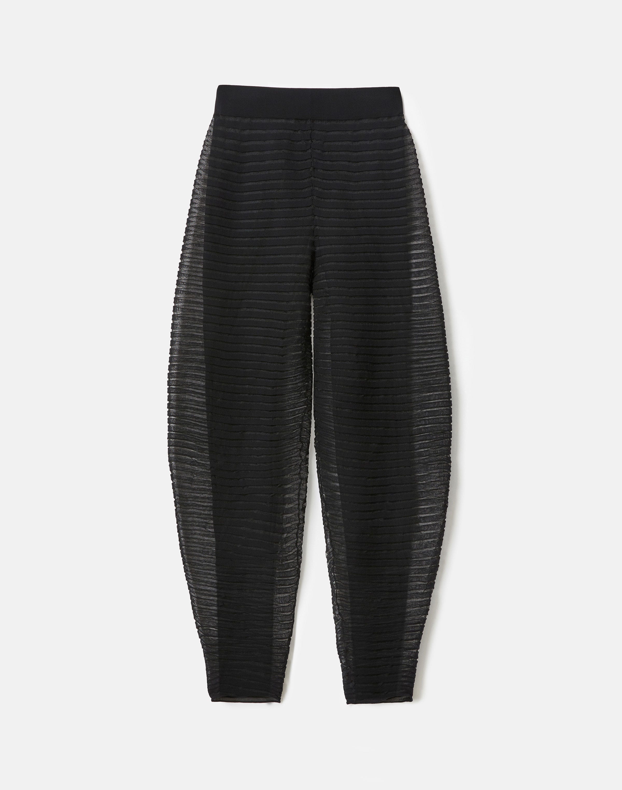 Silk Crepe Sheer Pleat Knit Pant & Legging