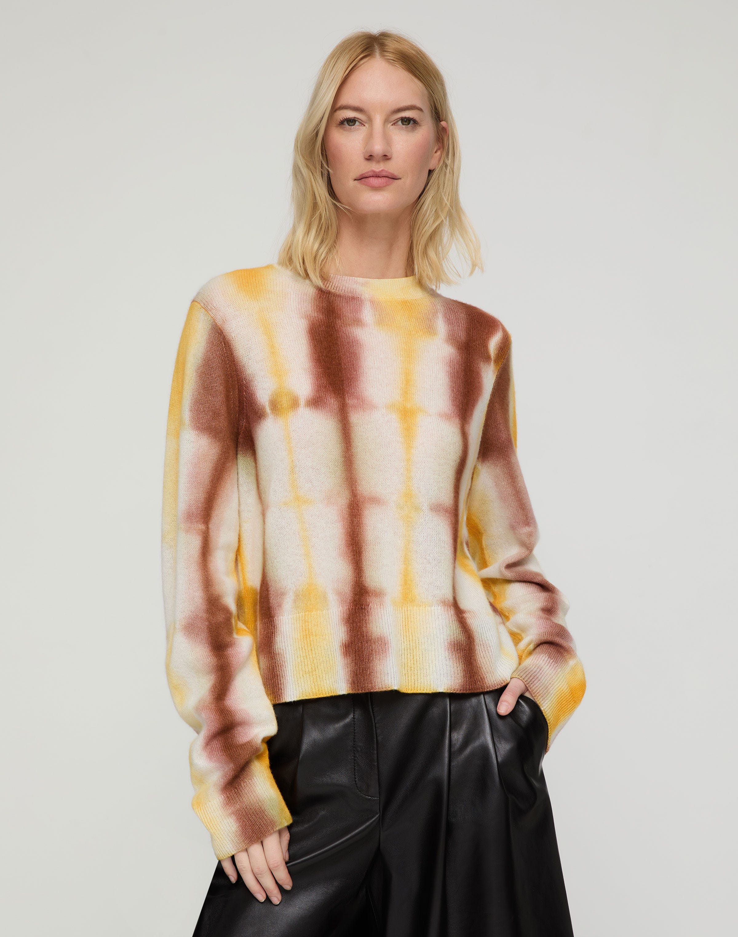 Hand Dyed Cashmere Crewneck Sweater