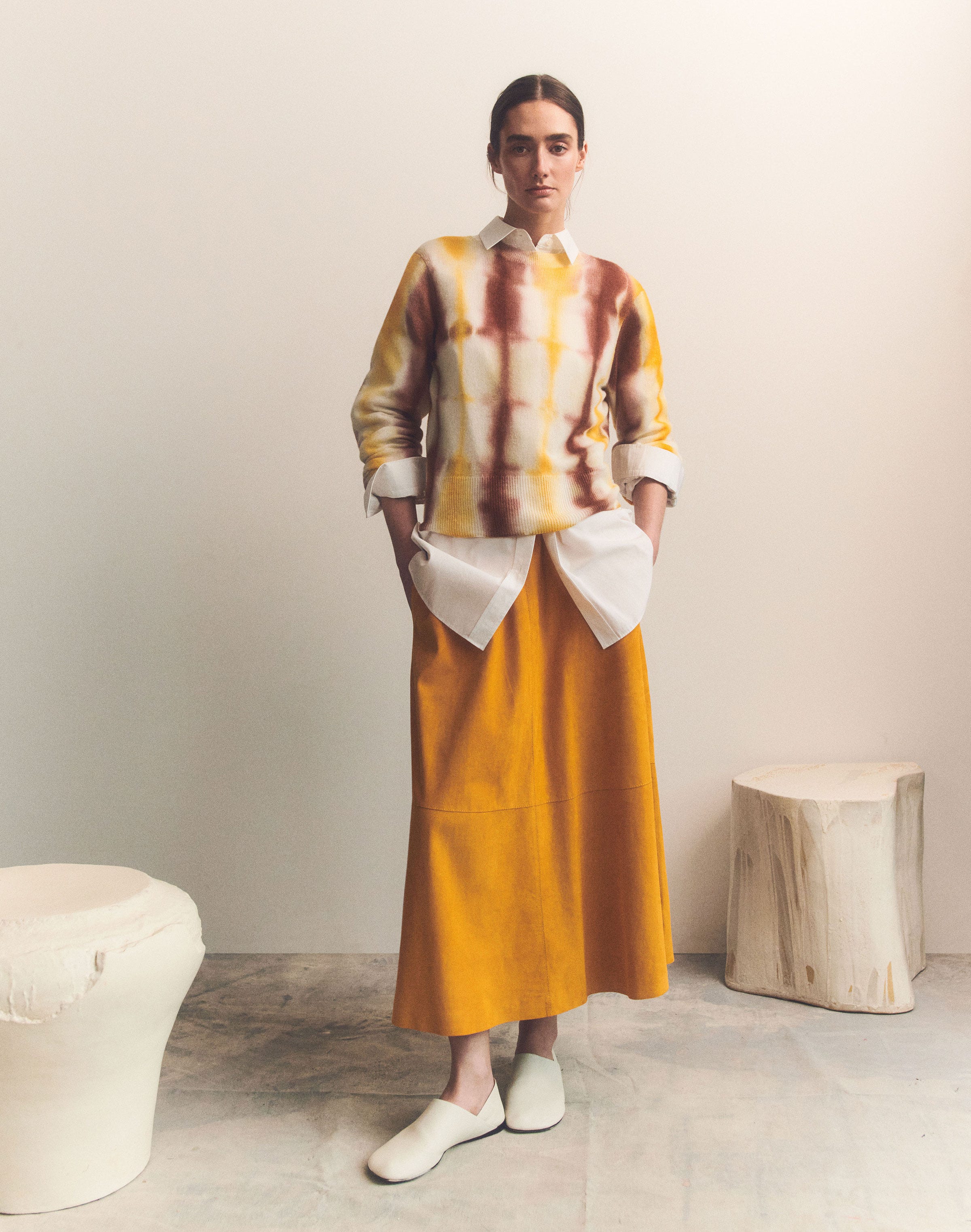 Hand Dyed Cashmere Crewneck Sweater