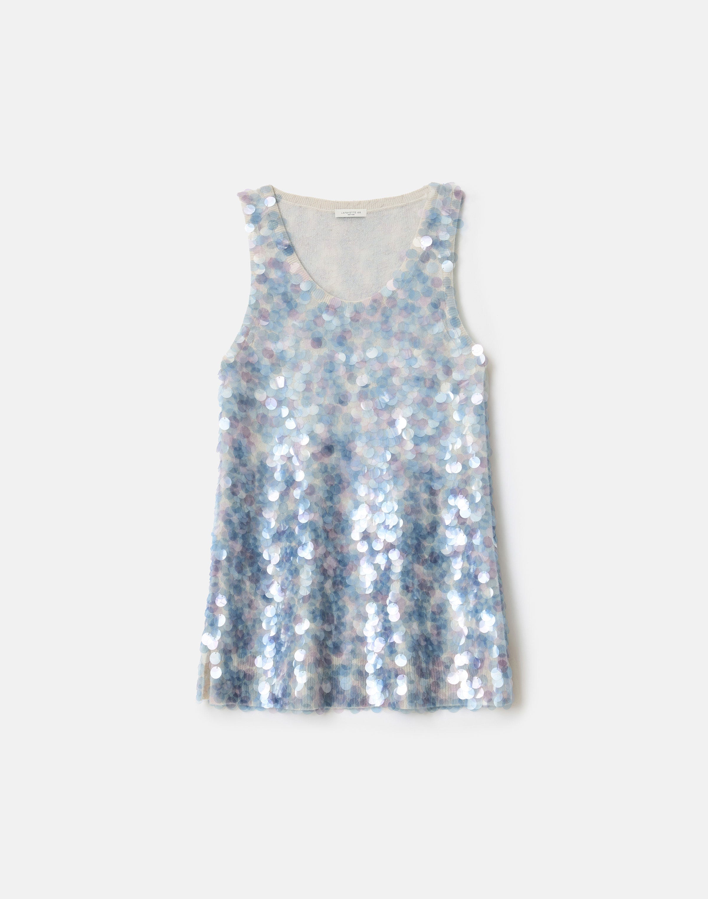 Hand Placed Paillette Cashmere Tank