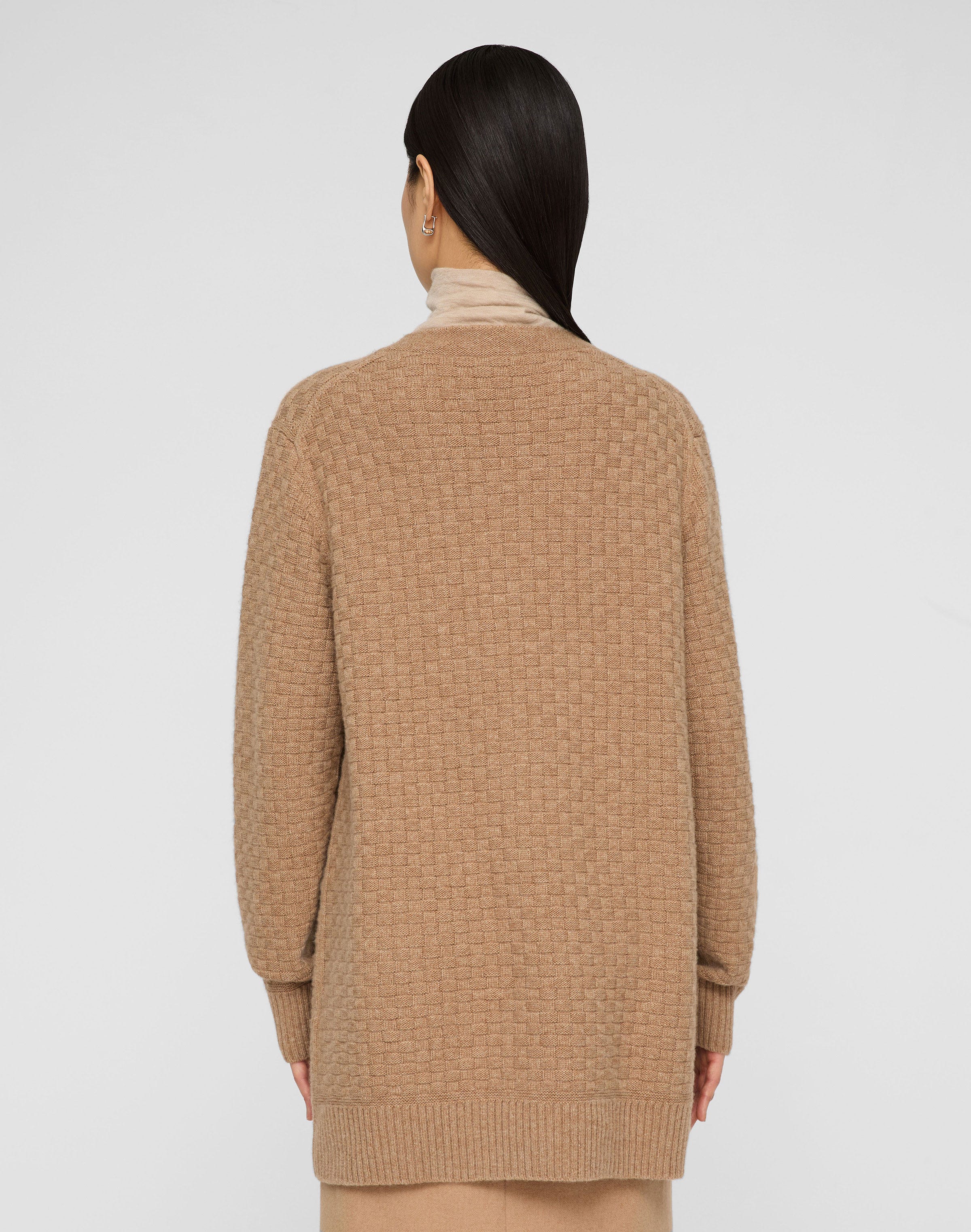 Cashmere Basket Stitch Pocket Cardigan