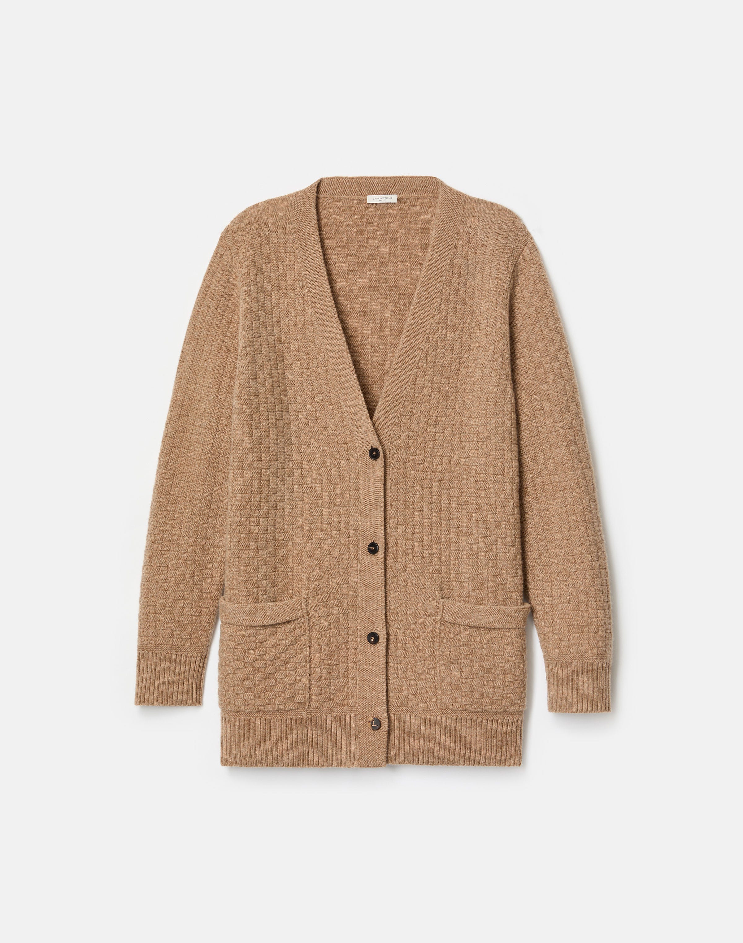 Cashmere Basket Stitch Pocket Cardigan