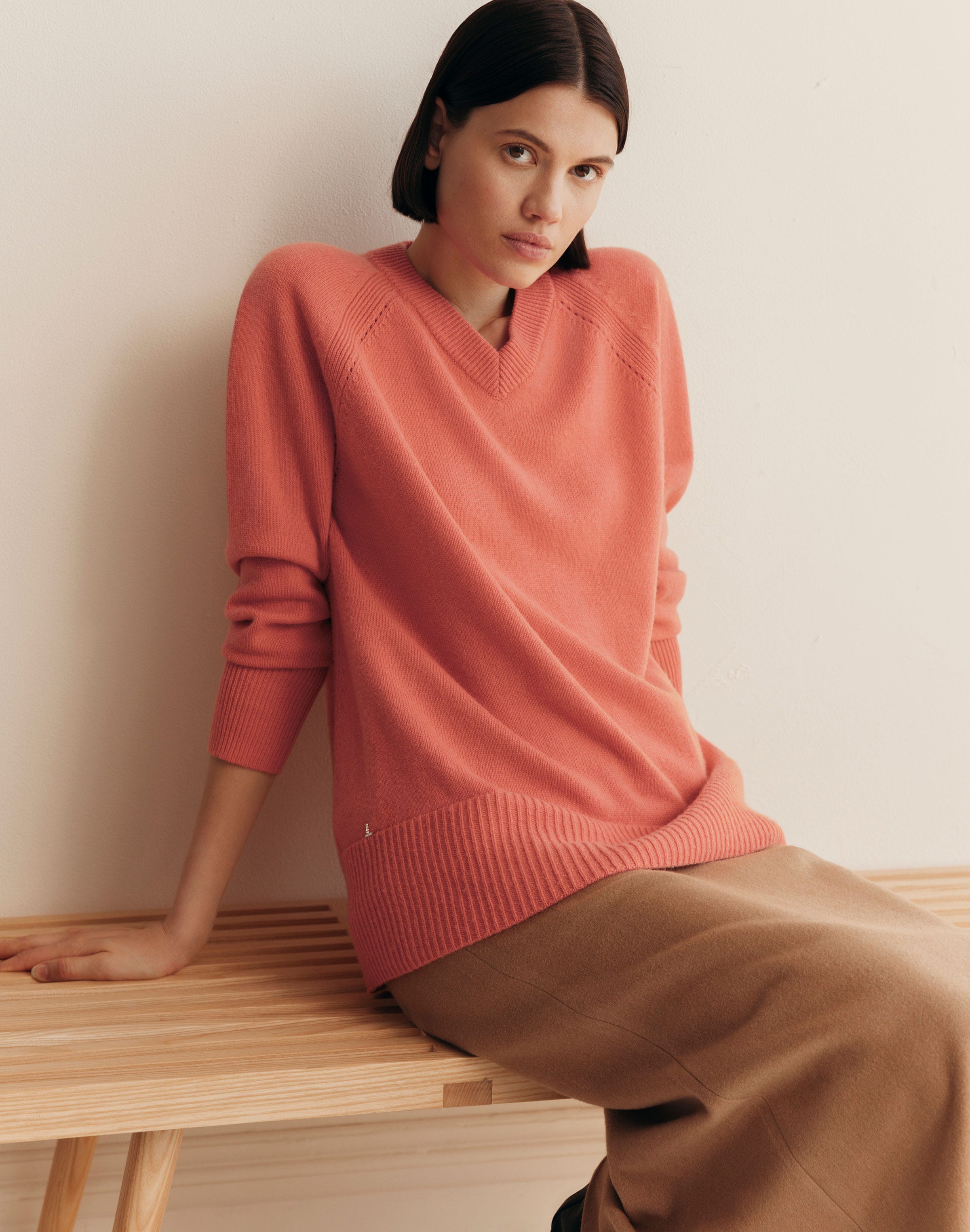 Wool-Cashmere V-Neck Sweater