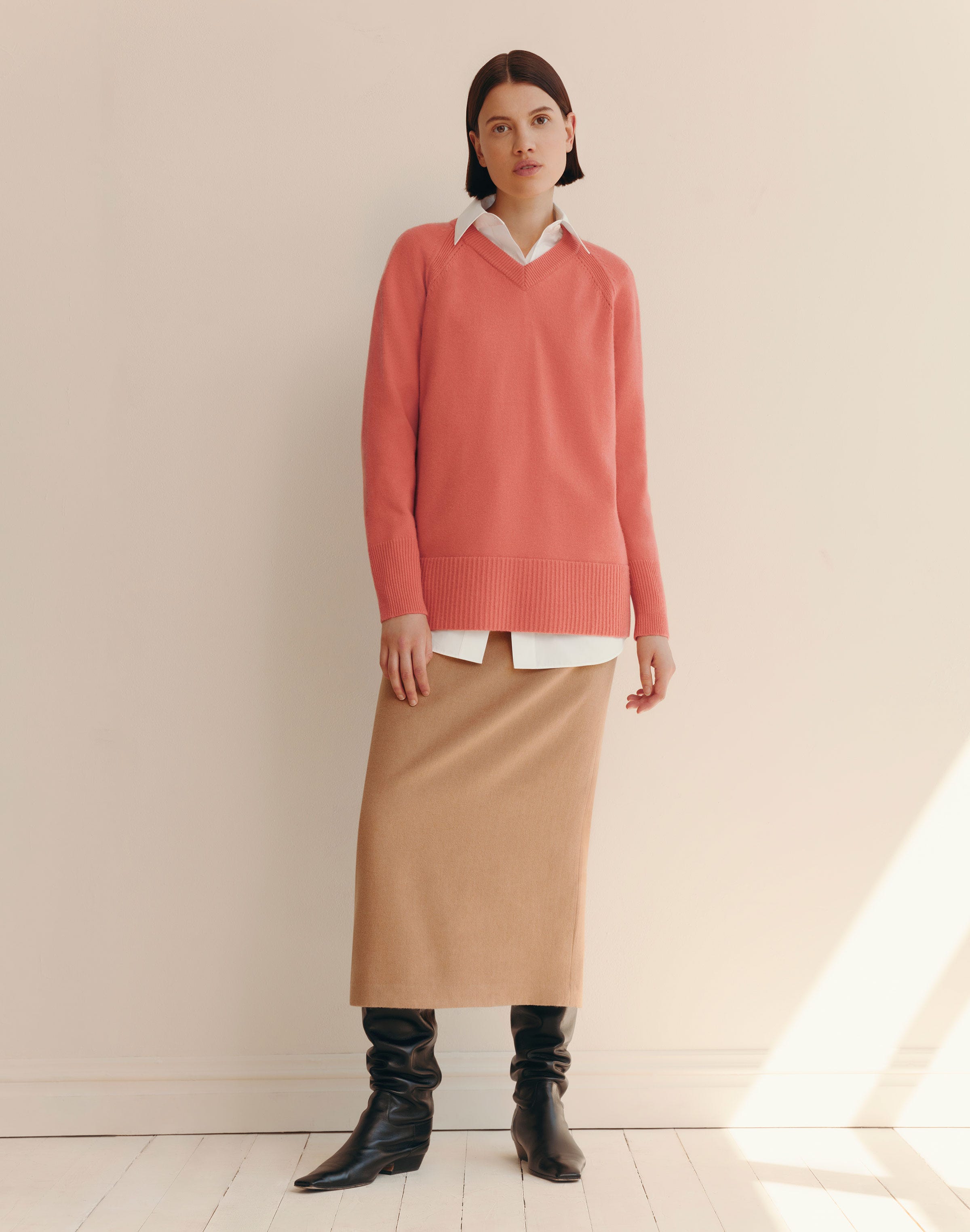 Wool-Cashmere V-Neck Sweater