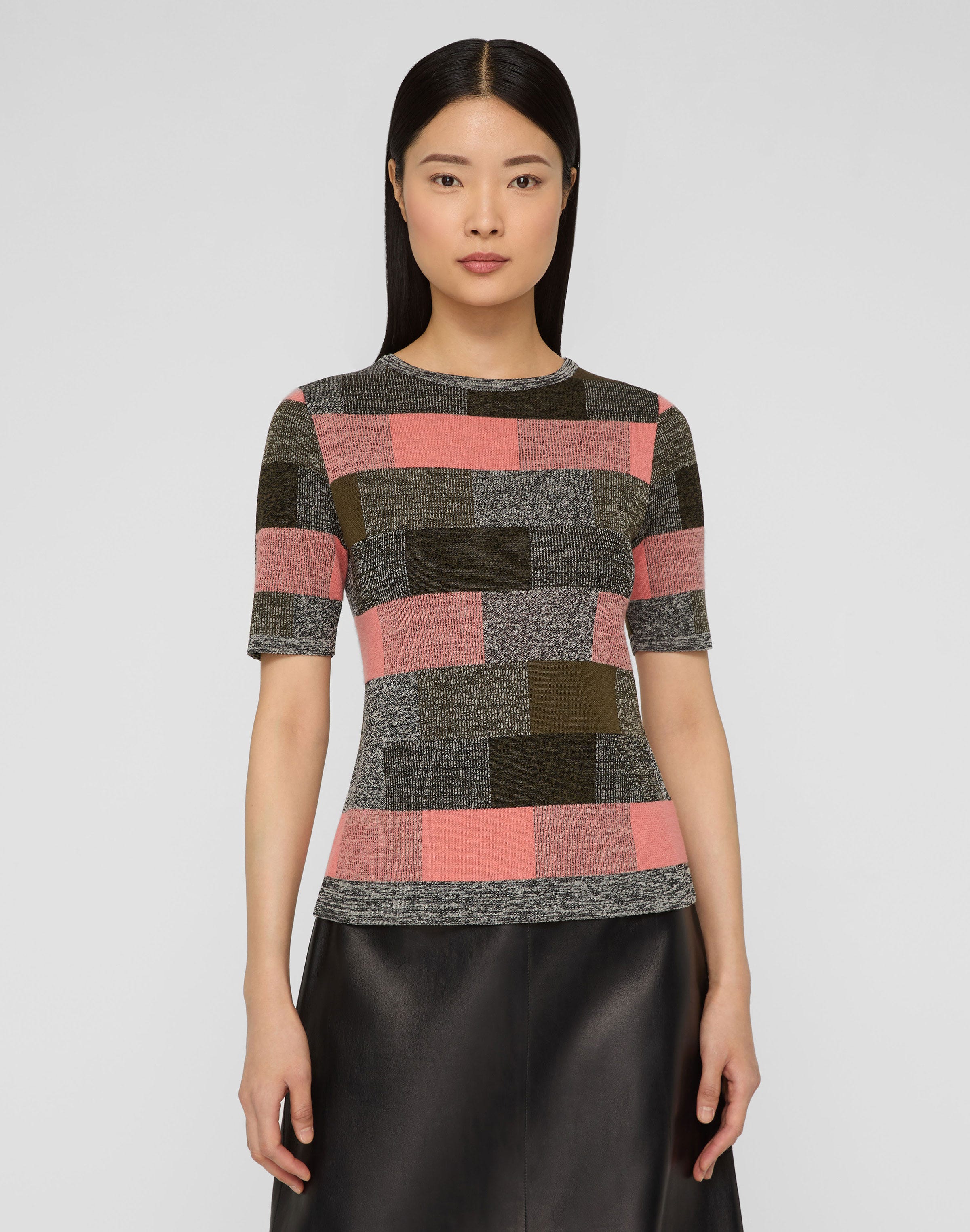 Finespun Voile-Cashmere Jacquard Crewneck Sweater
