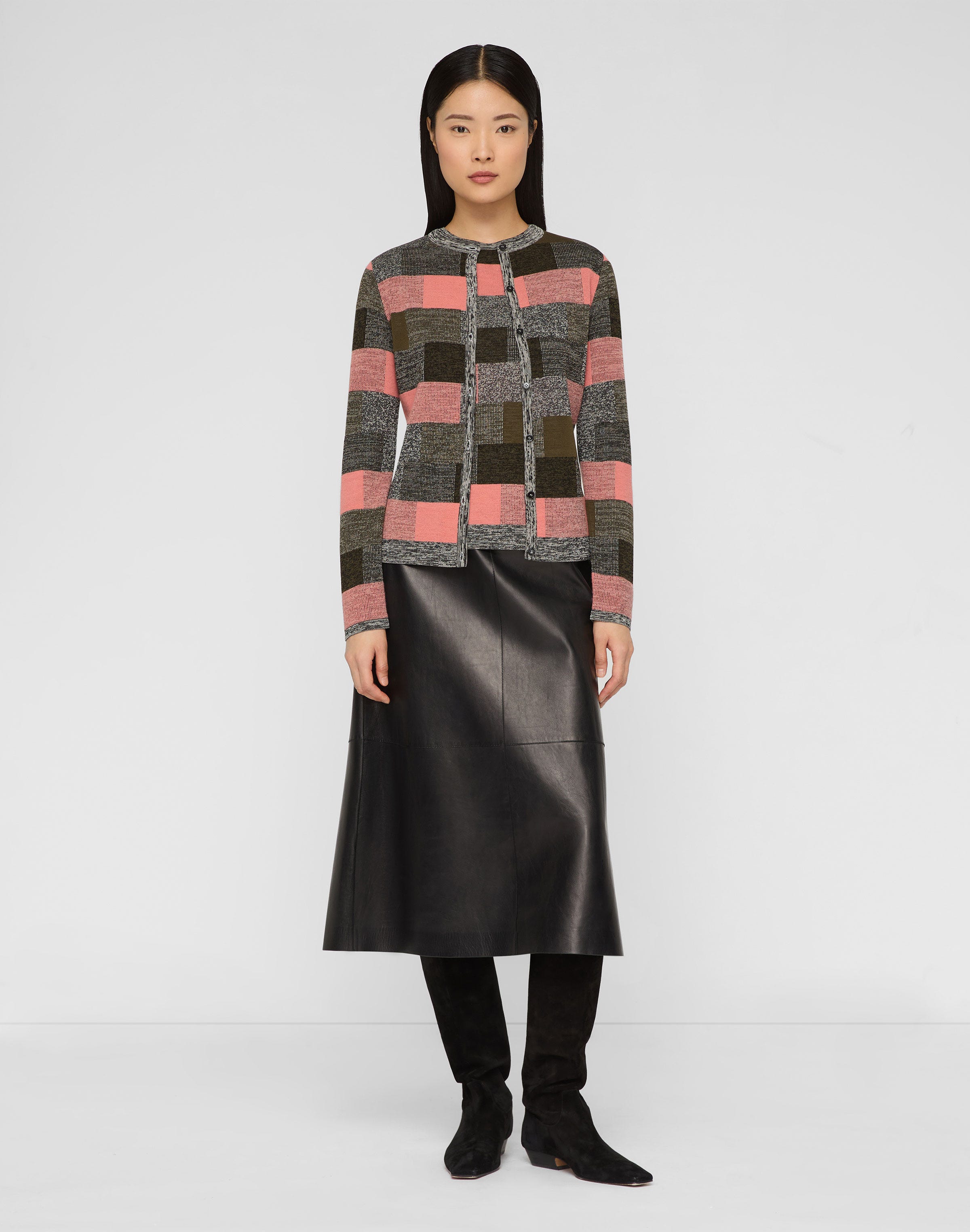 Finespun Voile-Cashmere Jacquard Crewneck Sweater