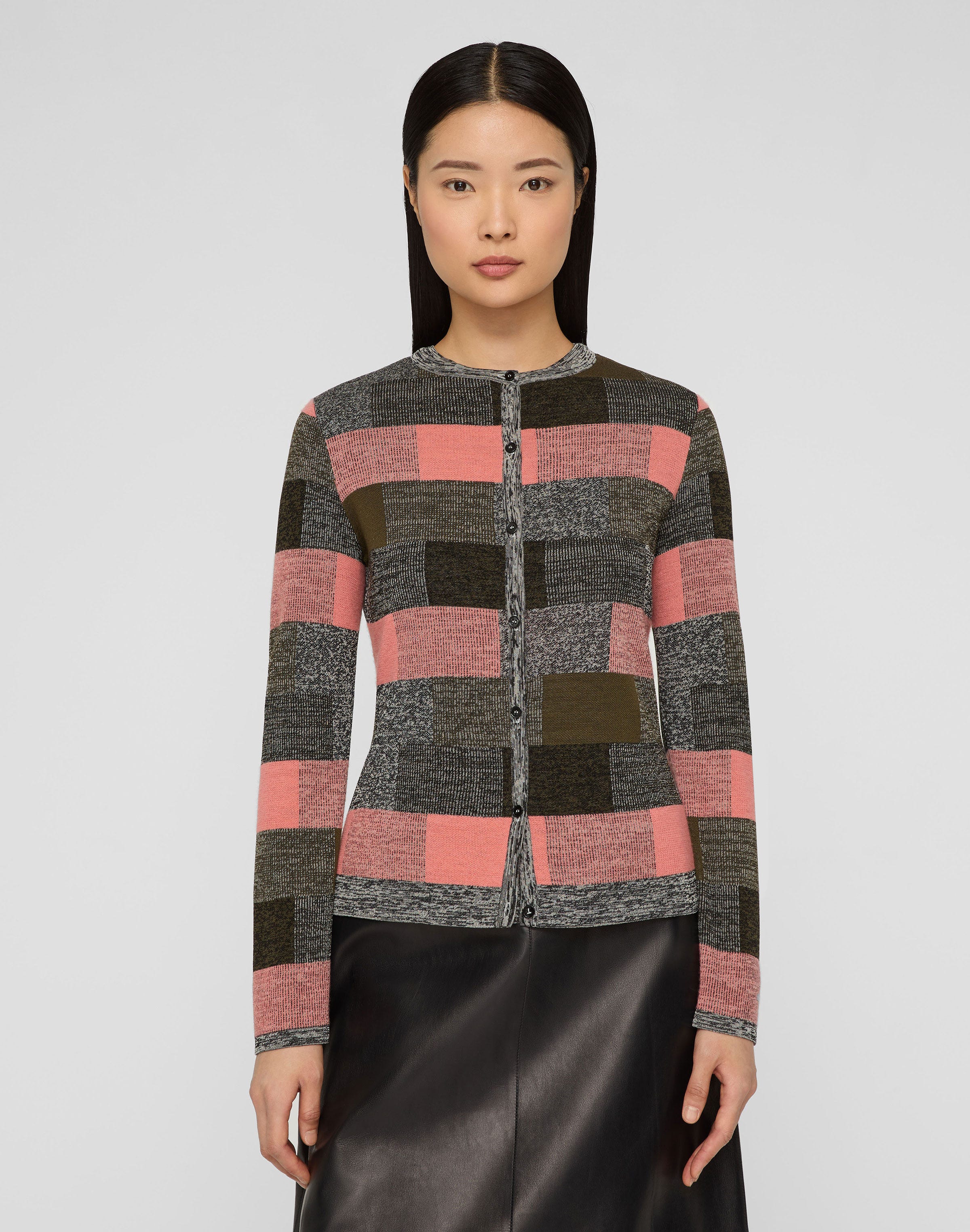Finespun Voile-Cashmere Jacquard Button Cardigan