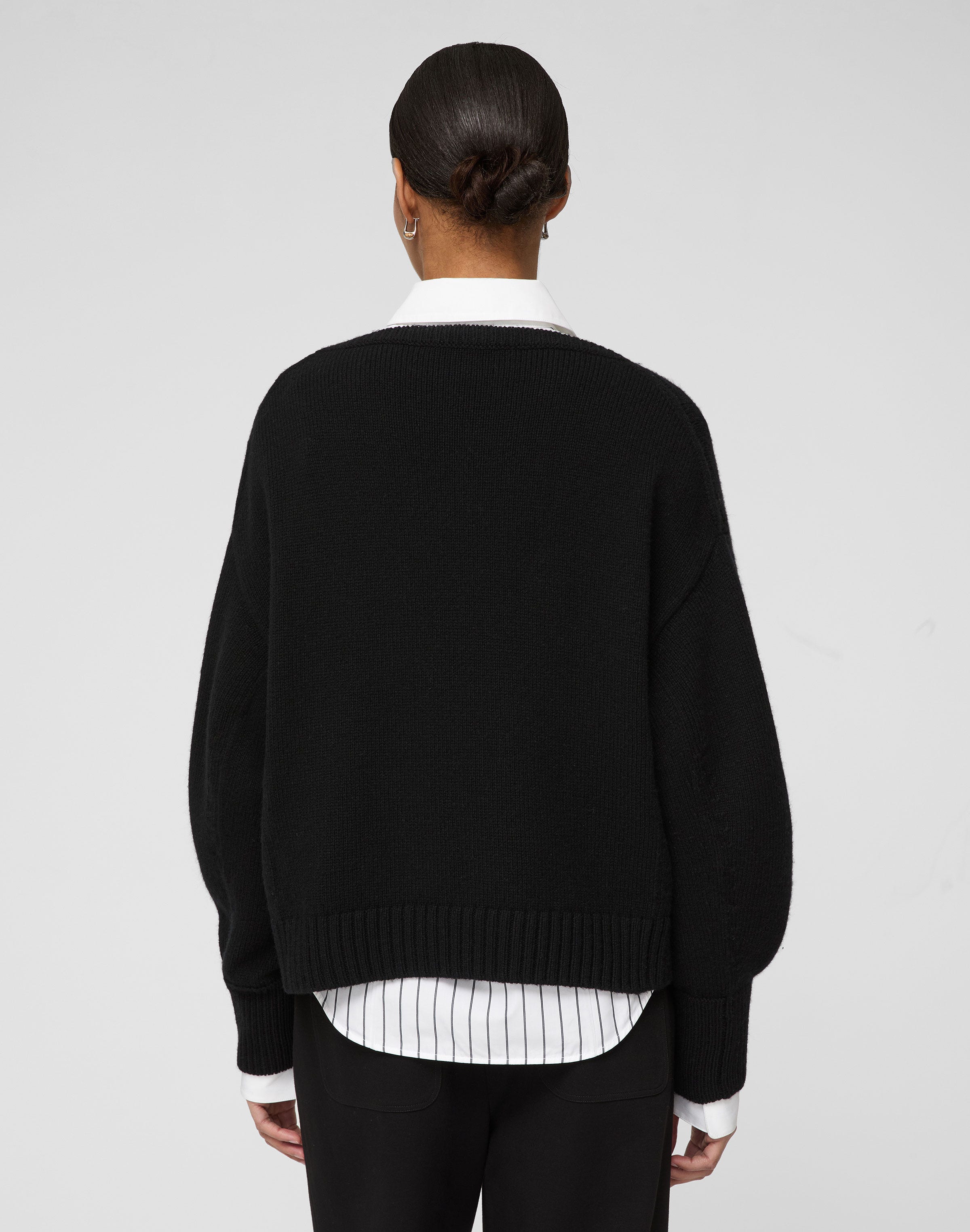 Merino Wool-Cashmere Tapered Sweater