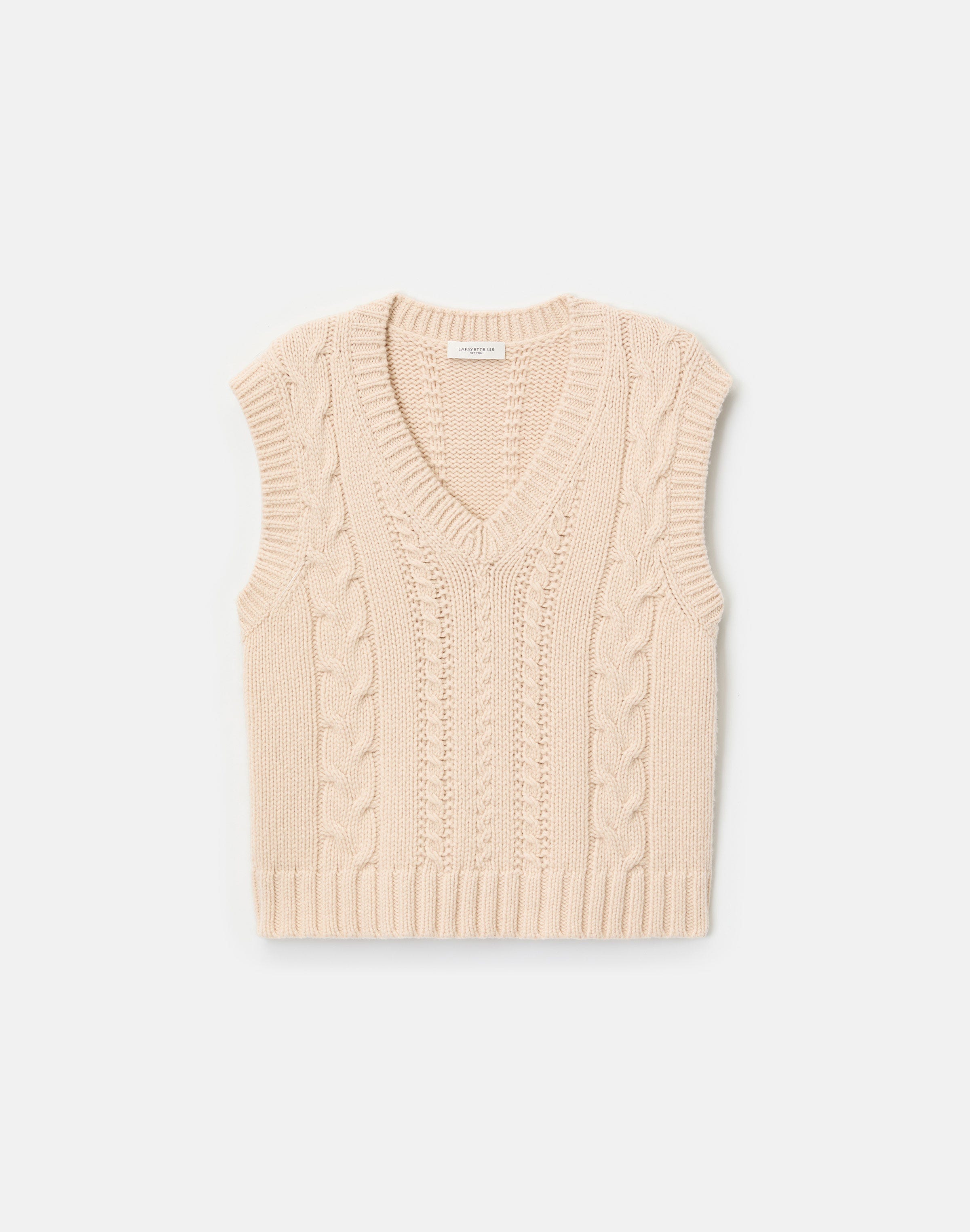 Merino Wool-Cashmere Cable Knit Vest
