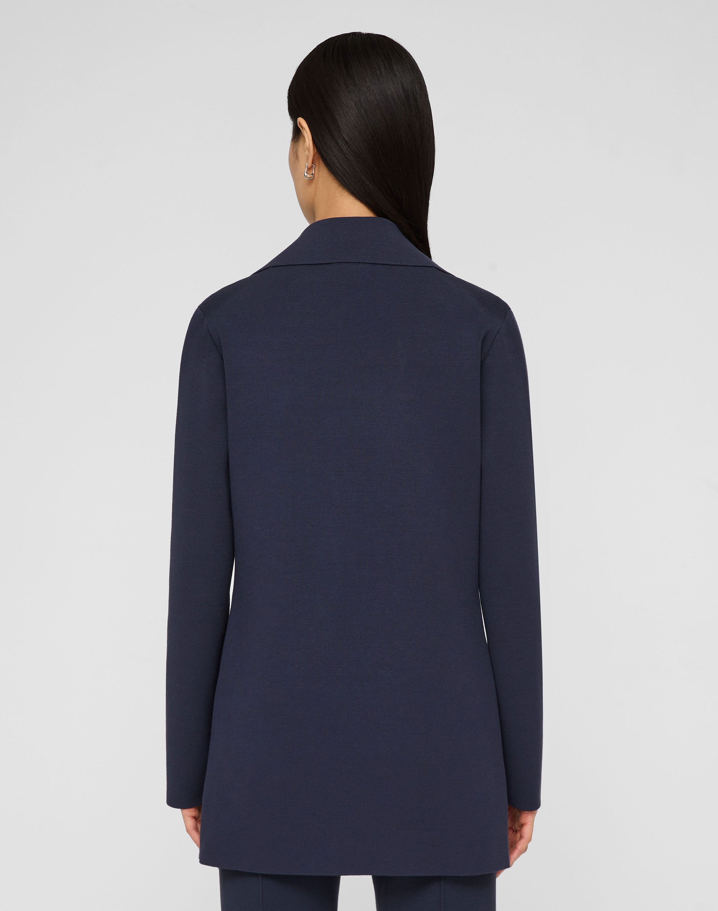 Responsible Matte Crepe Knit Double Breasted Blazer
