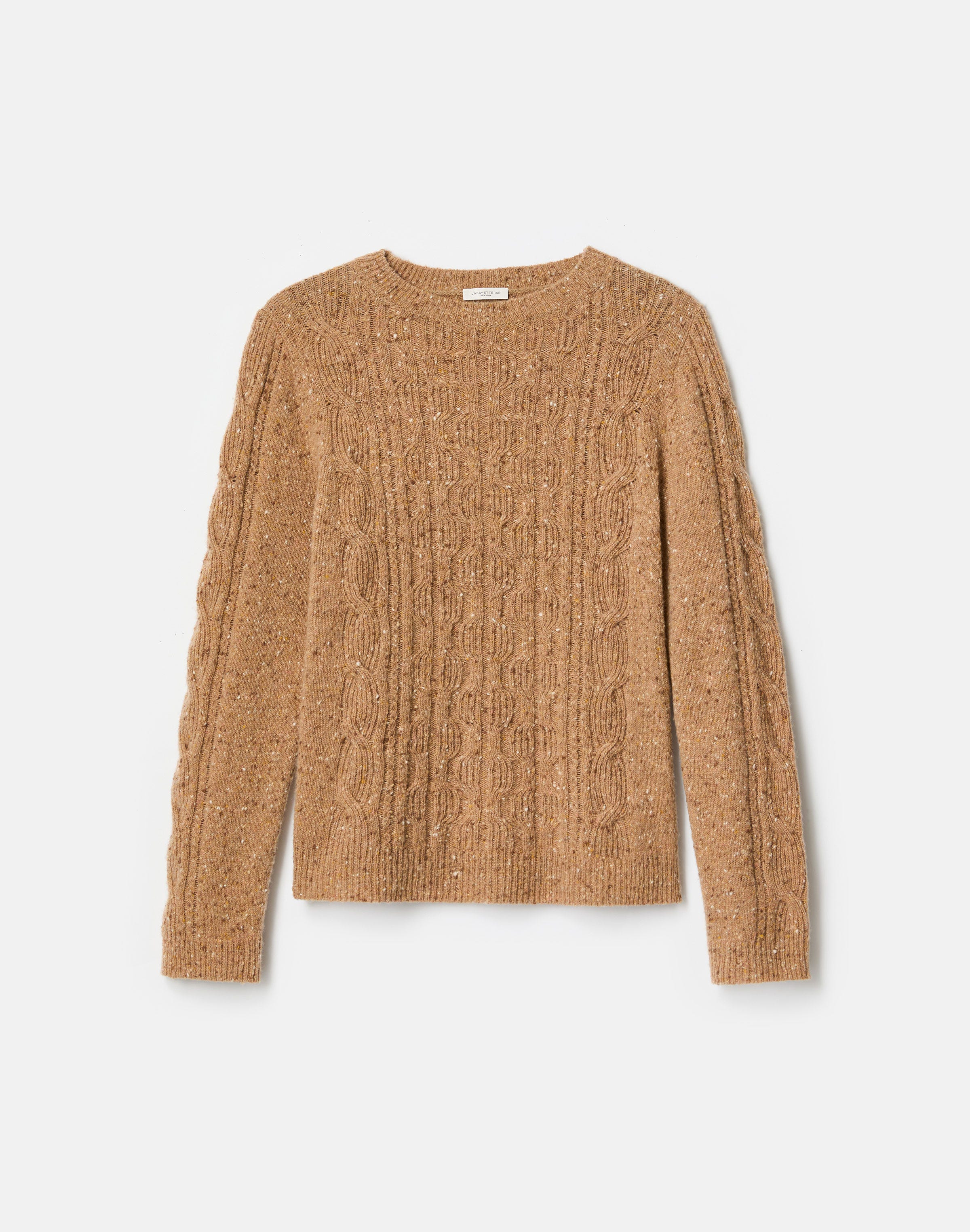 Cashmere Donegal Cable Knit Crewneck Sweater
