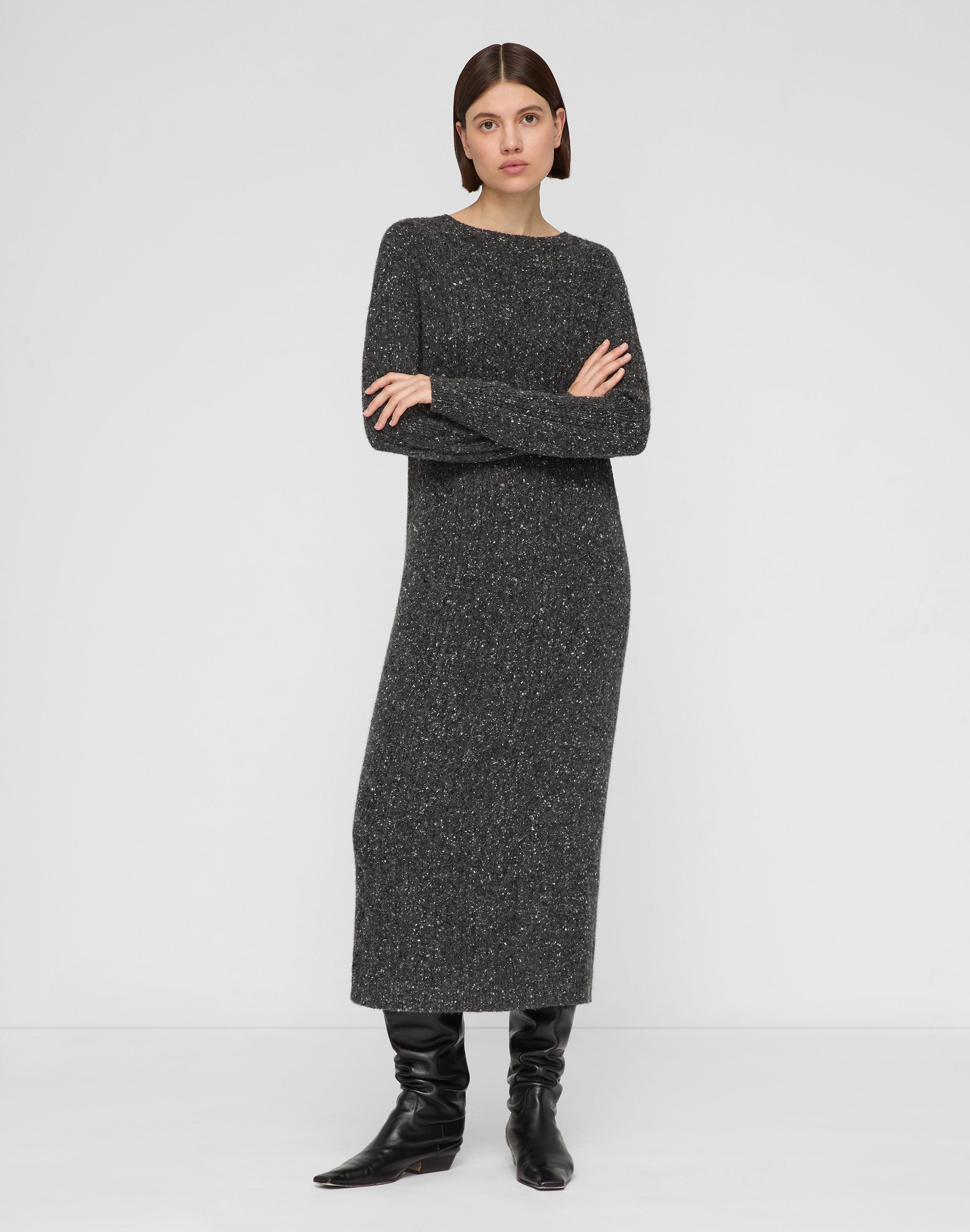 Cashmere Donegal Cable Sweater Dress
