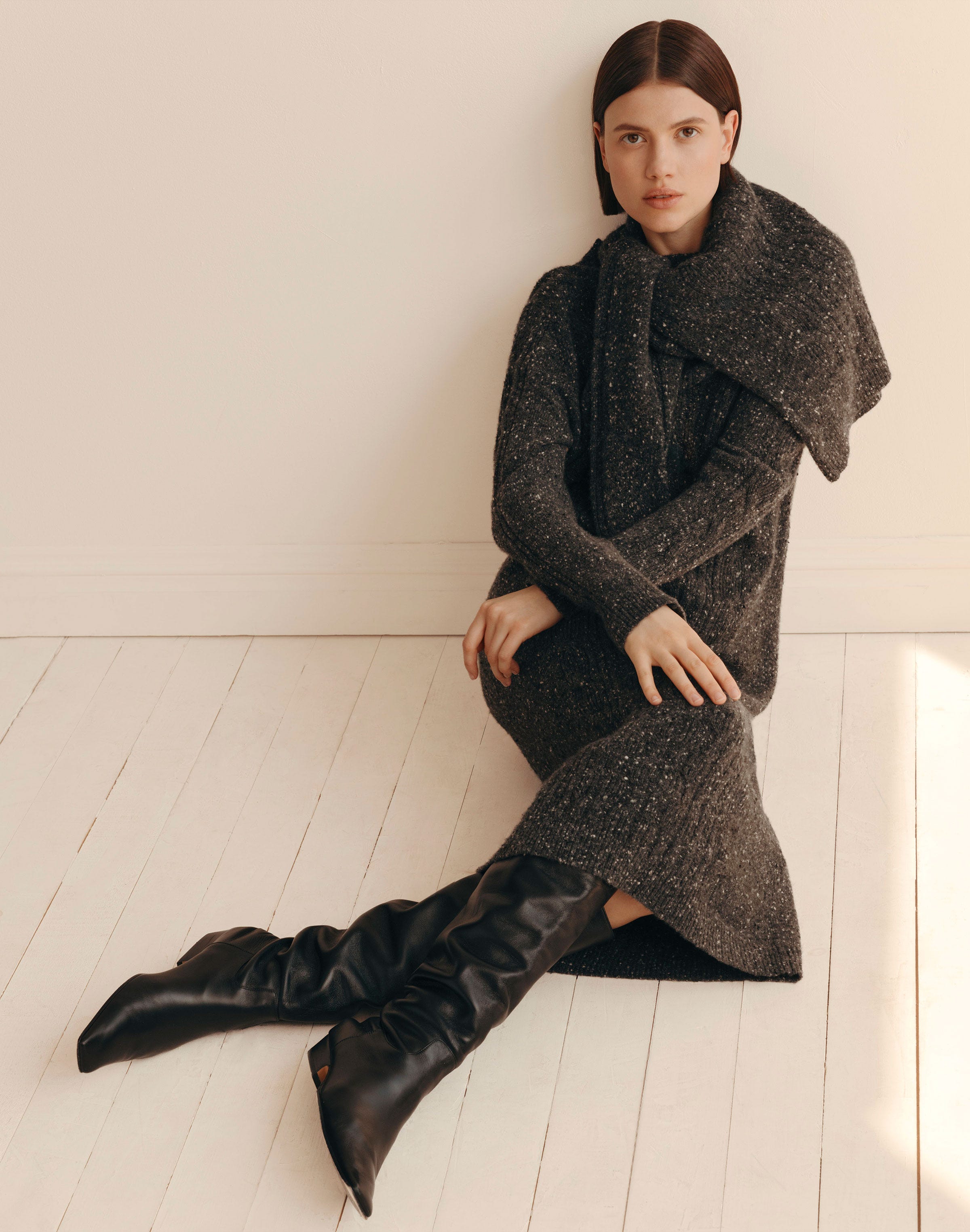 Cashmere Donegal Cable Sweater Dress