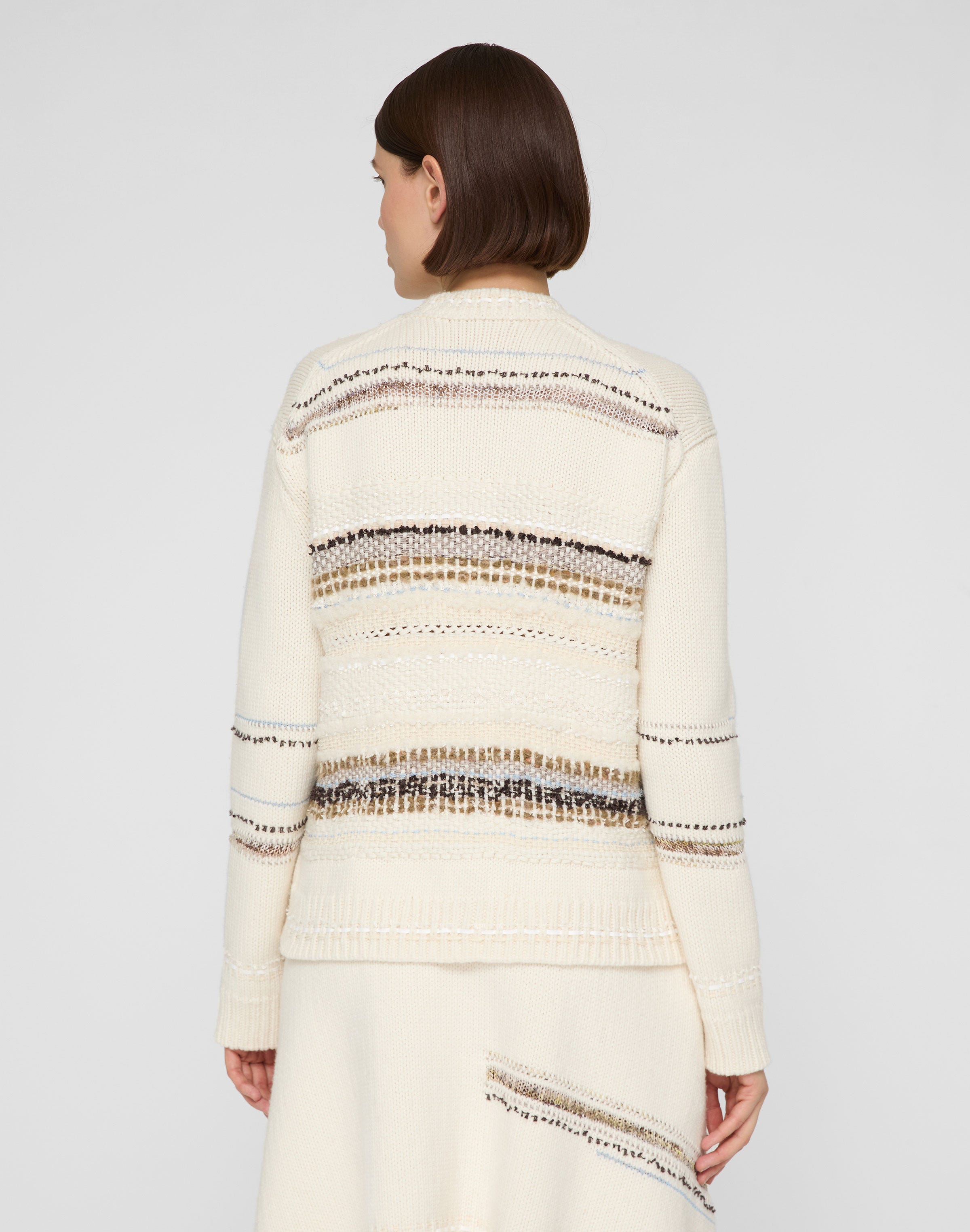Merino Wool-Cashmere Knit & Handwoven Cardigan