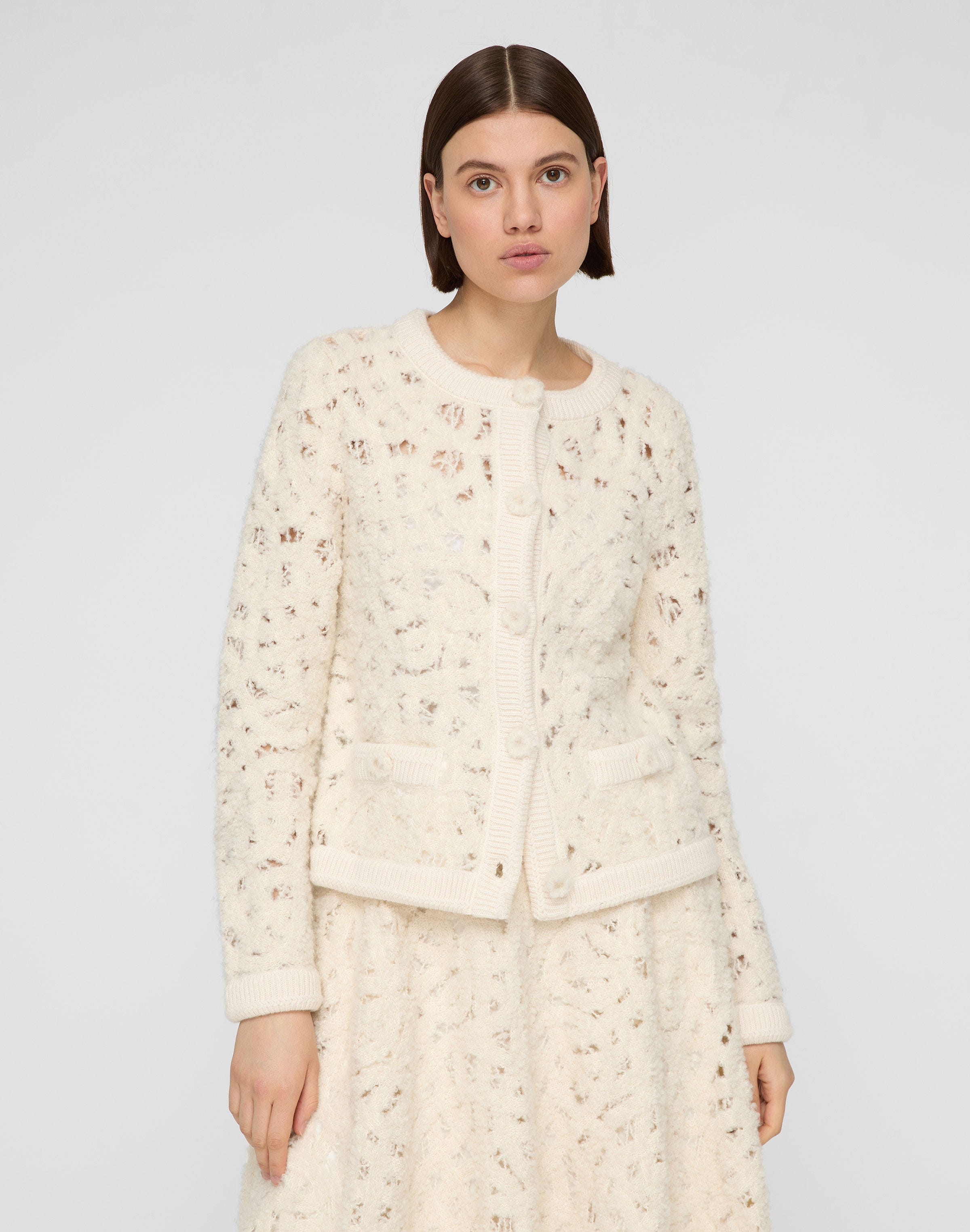 Lofty Alpaca Bouclé Embroidered Cardigan