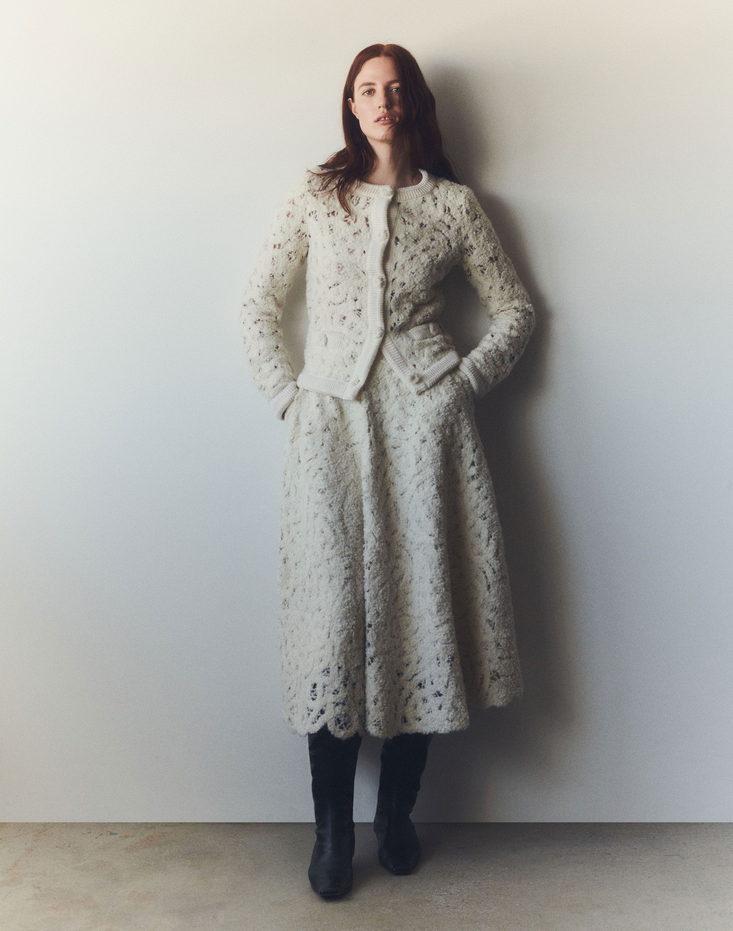 Lofty Alpaca Bouclé Embroidered Cardigan