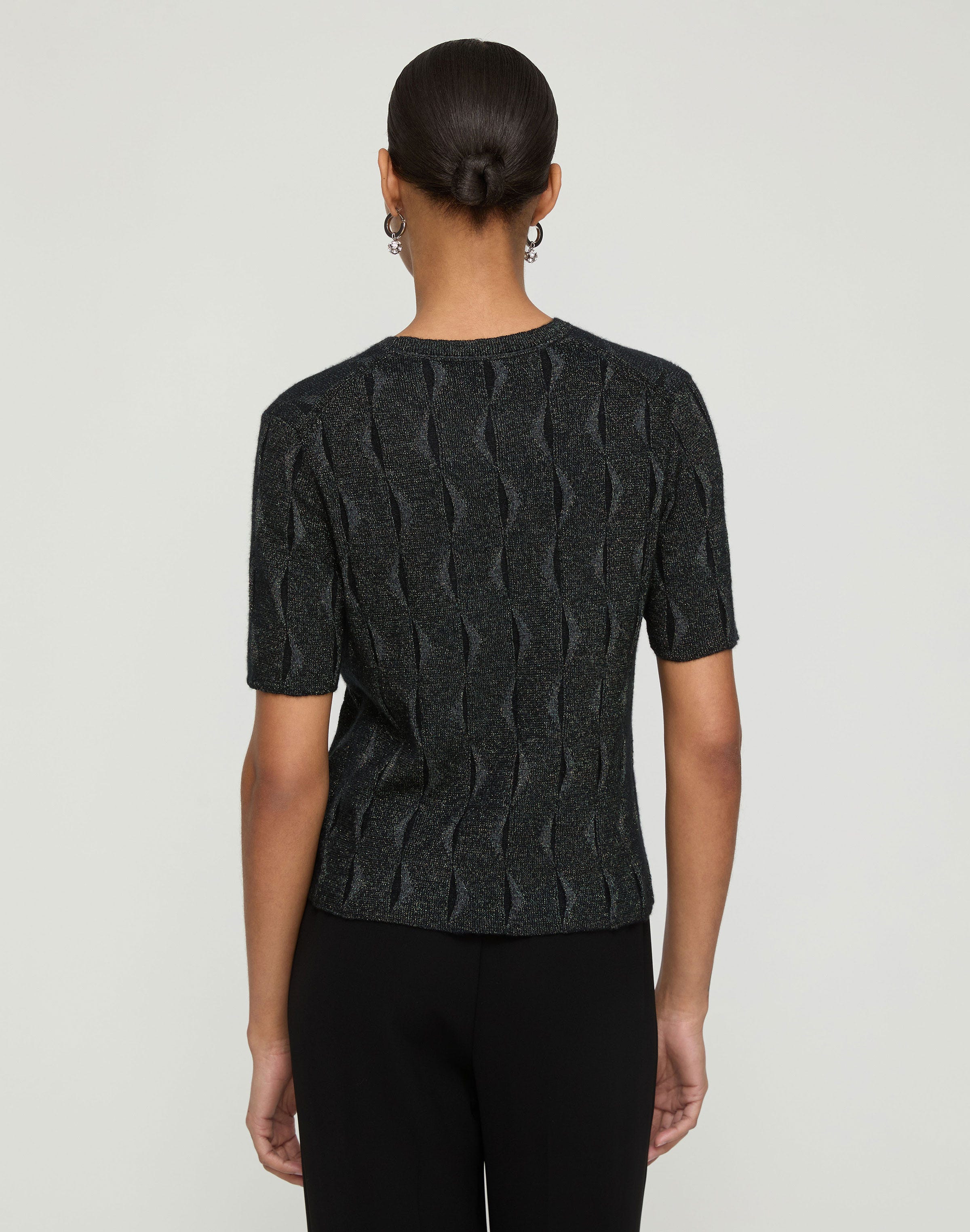 Plus-Size Iridescent Fine Gauge Cashmere Crewneck Sweater