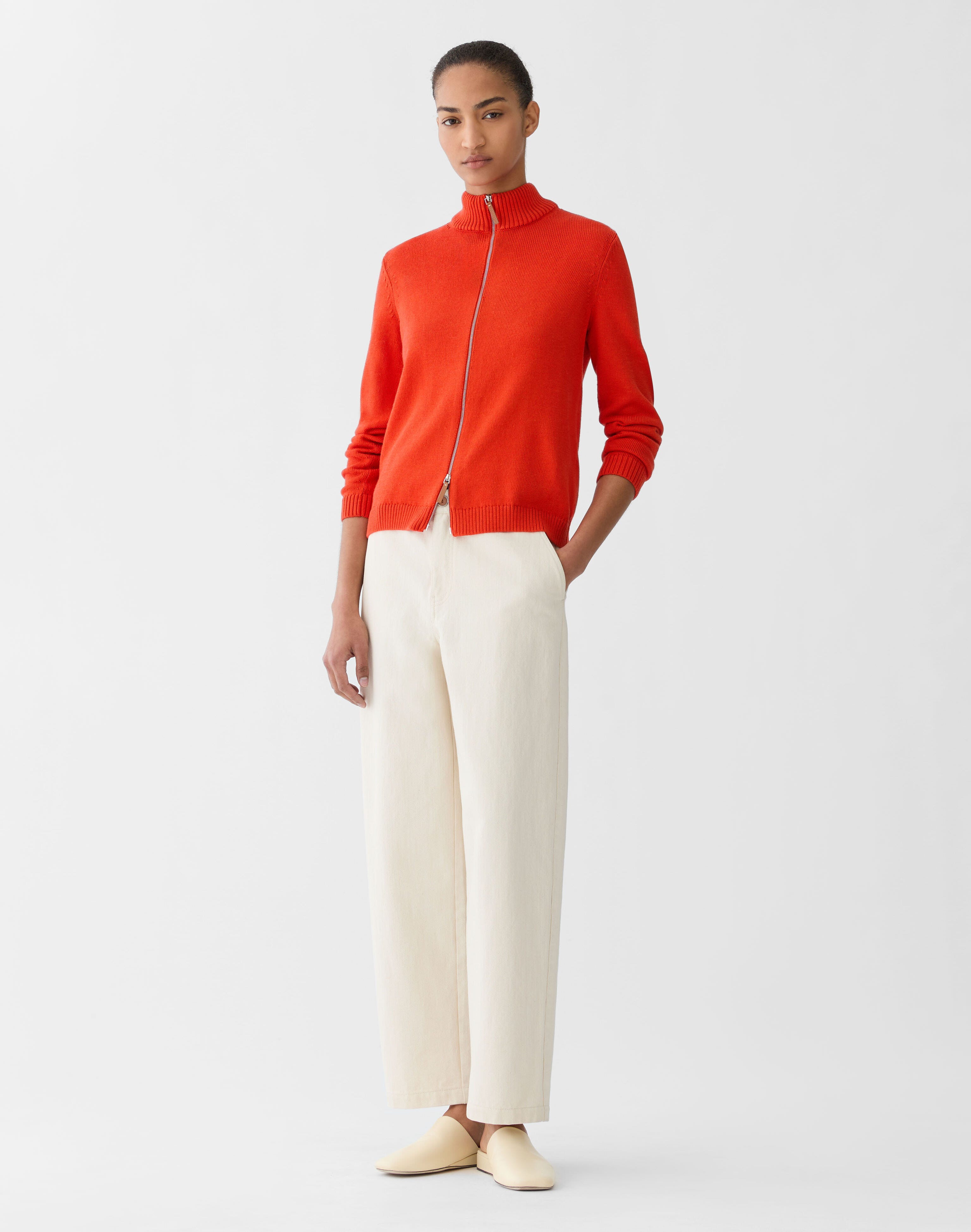 Cotton-Silk Bomber Cardigan