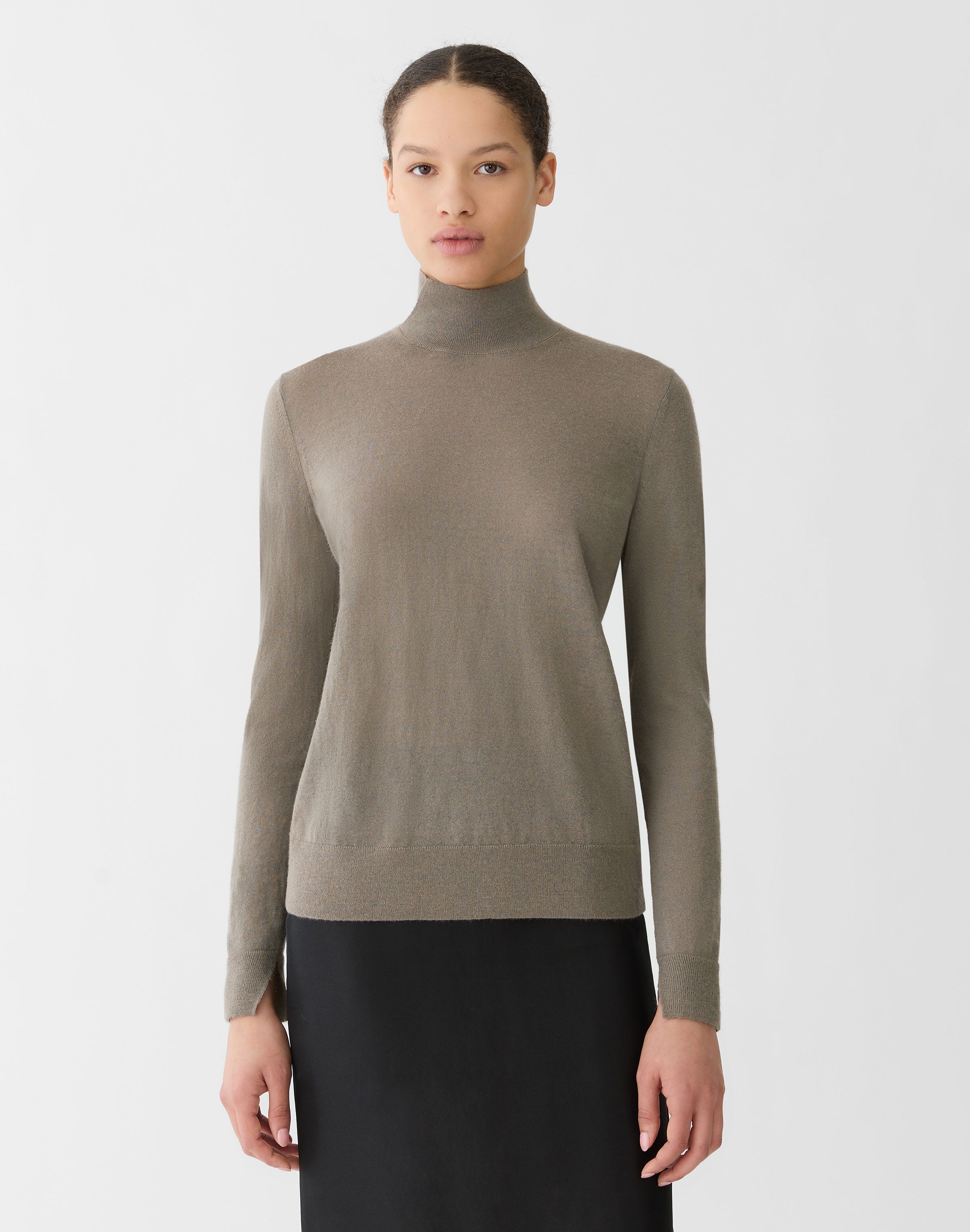 Brushed Fusion Split Stand Collar Sweater