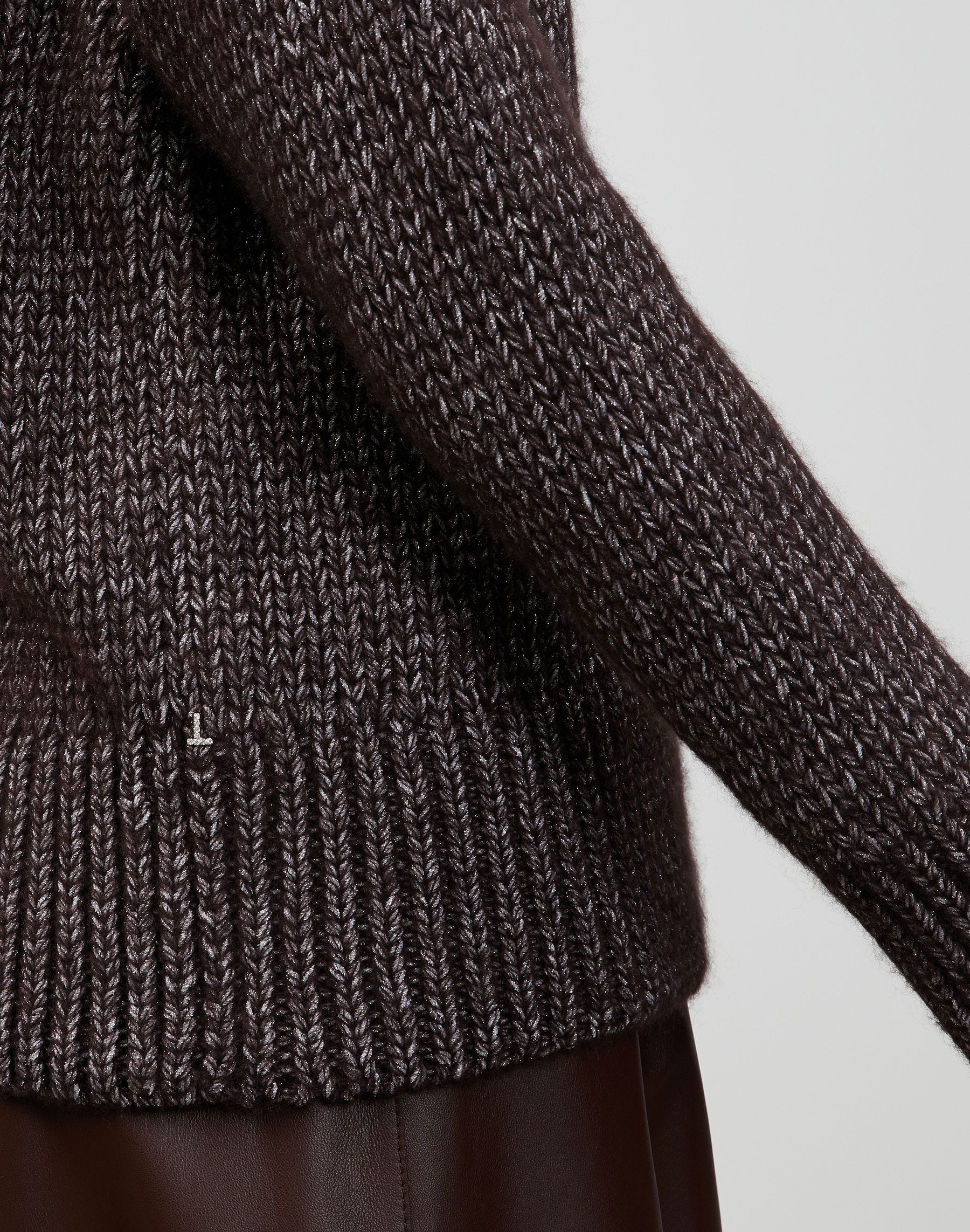 Italian Metallic Cashmere Lofty Turtleneck Sweater