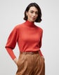 KindCashmere Rounded Sleeve Mockneck Sweater