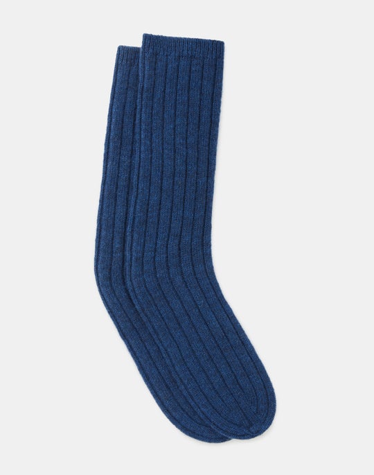 Wool-Cashmere Ribbed Socks