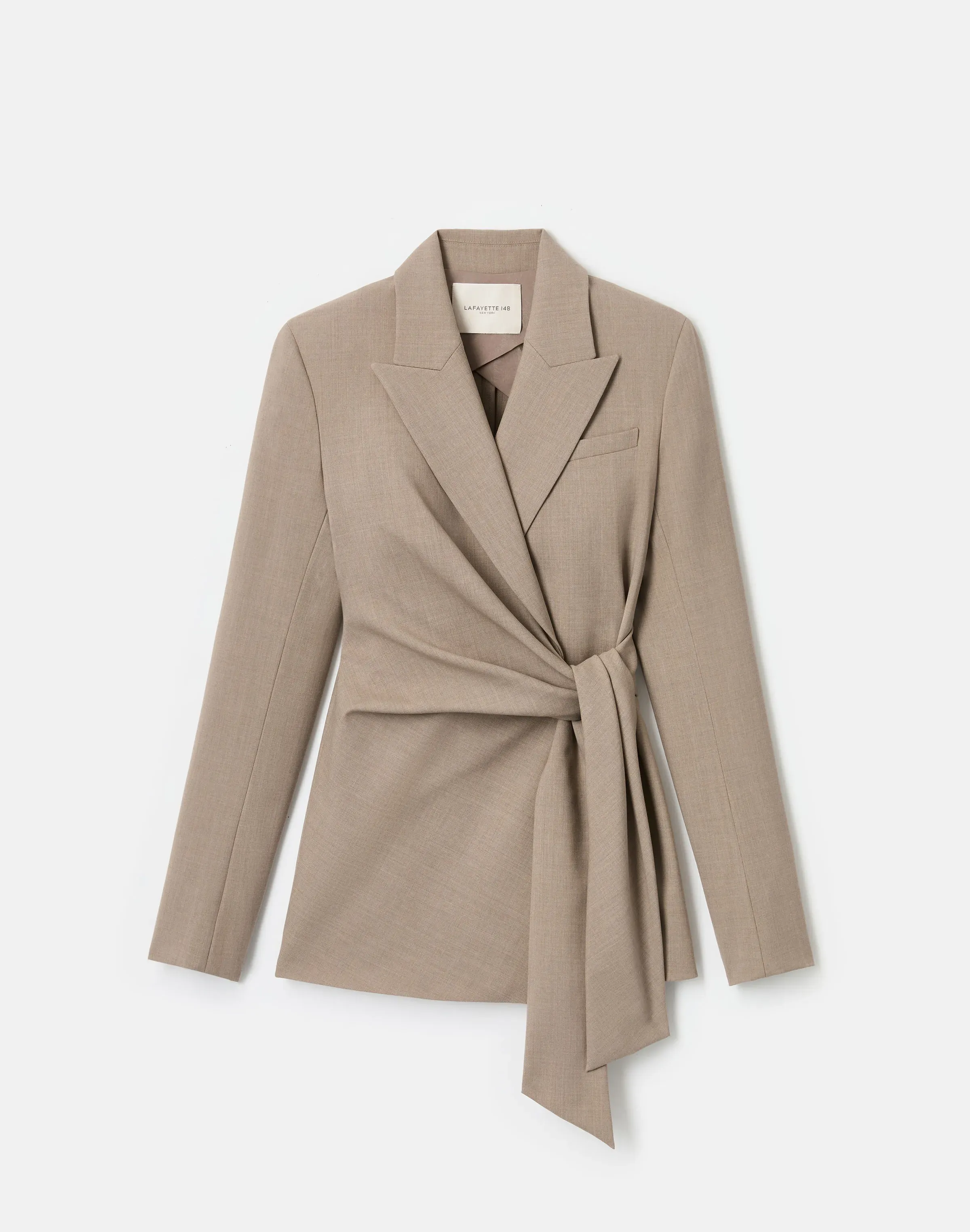 Plus-Size Responsible Stretch Wool Slim Wrap Blazer